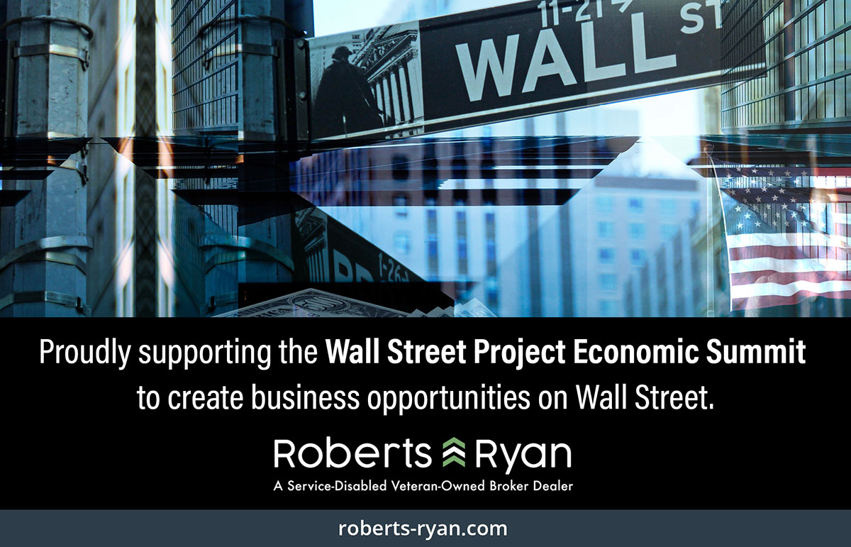 Wall Street Project ad with photo montage of Wall Street street signs and buildings