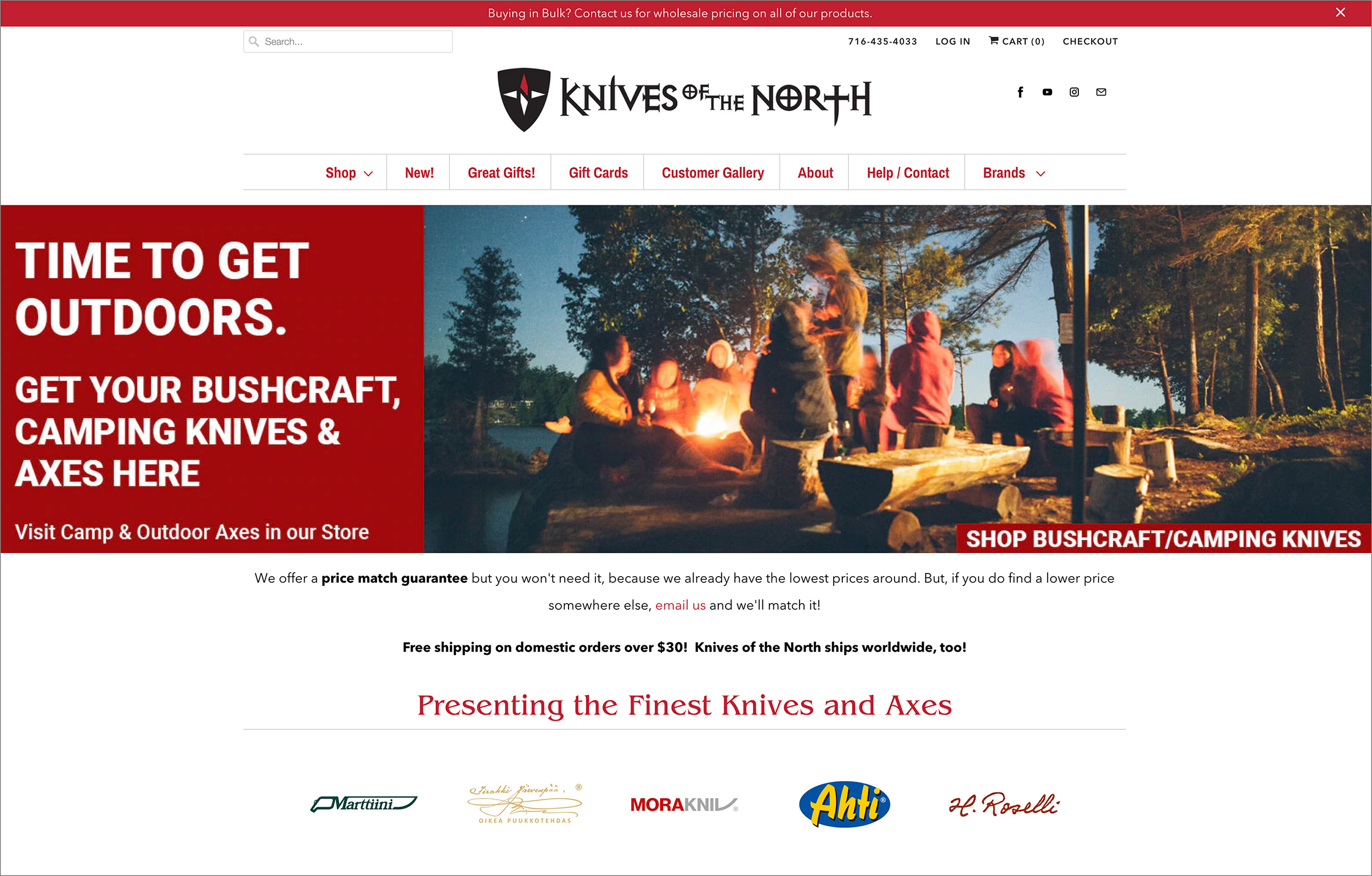 Knives of the North home page screen shot