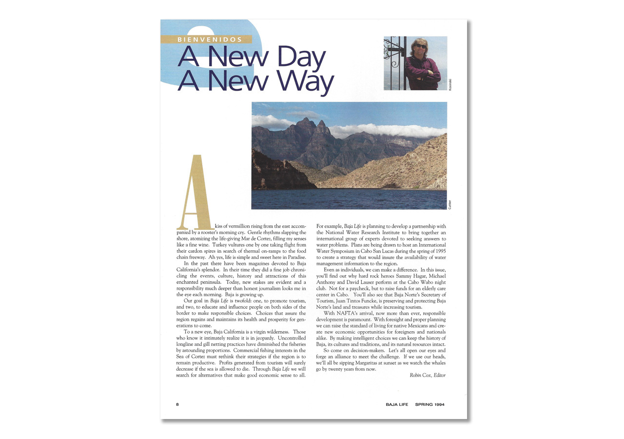Magazine page of letter to the editor with photo of mountains