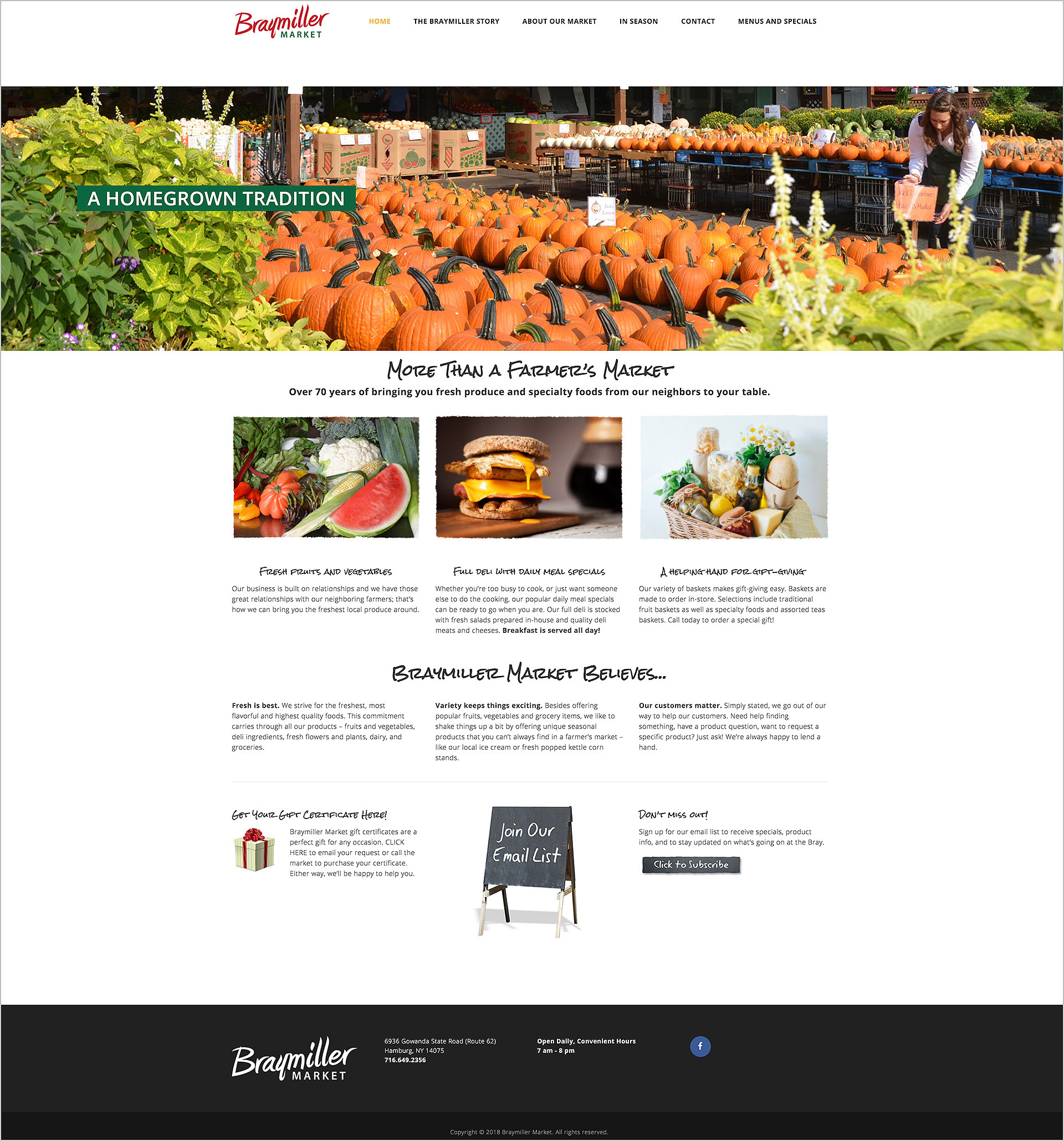 Website home page screenshot