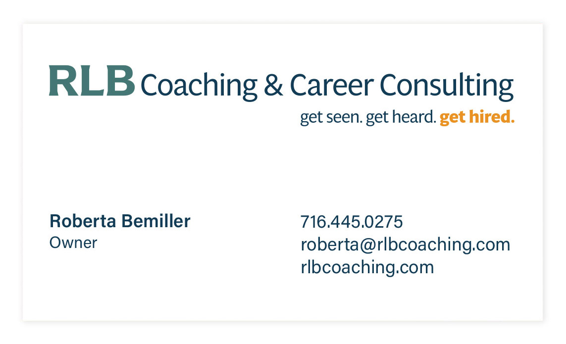 RLB Coaching and Career Consulting business card