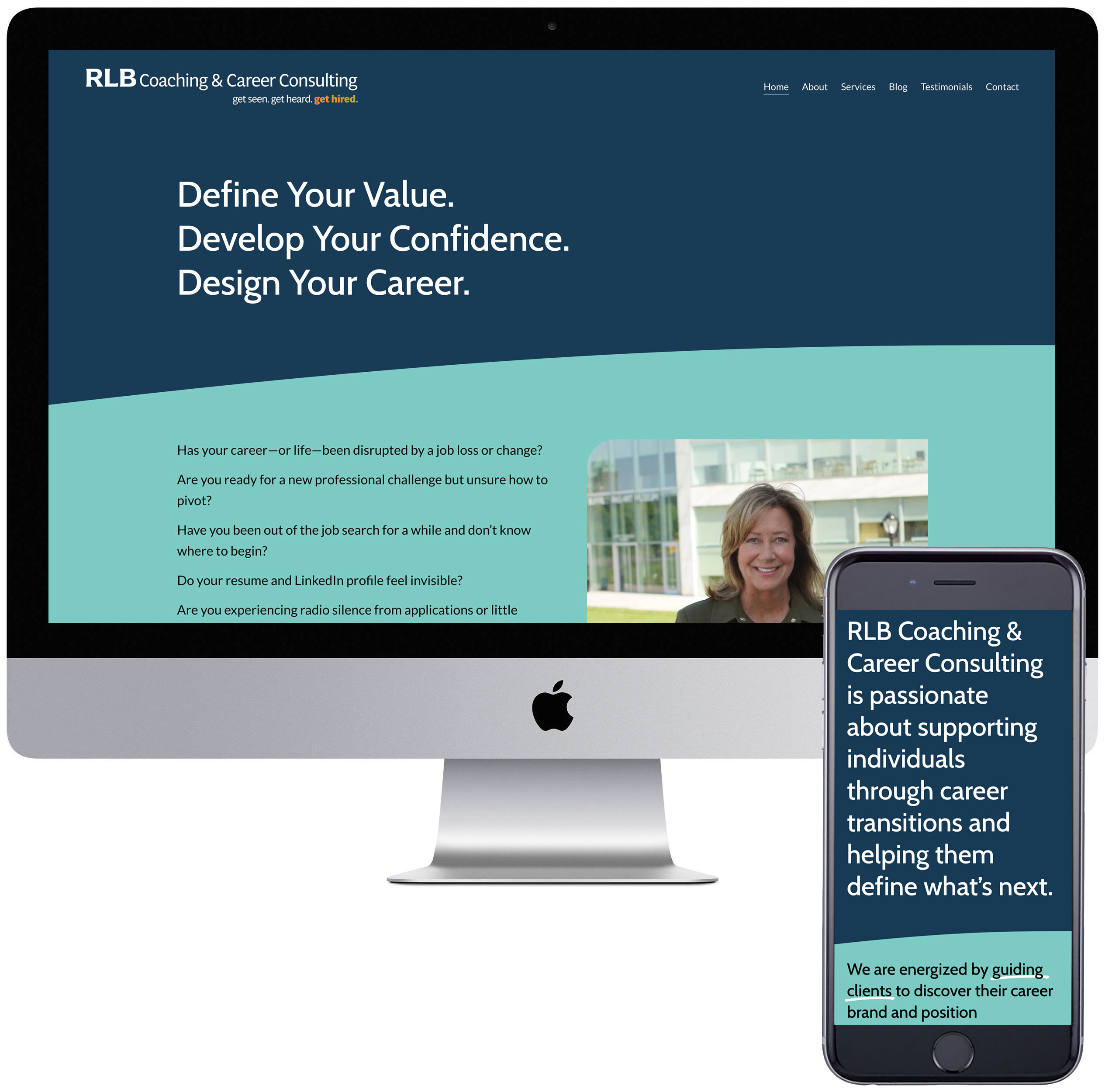 RLB Coaching and Career Consulting website computer and mobile view